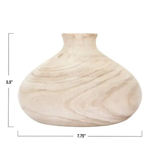 Hello Honey&reg; 5.5" Paulownia Wood Vase {5}