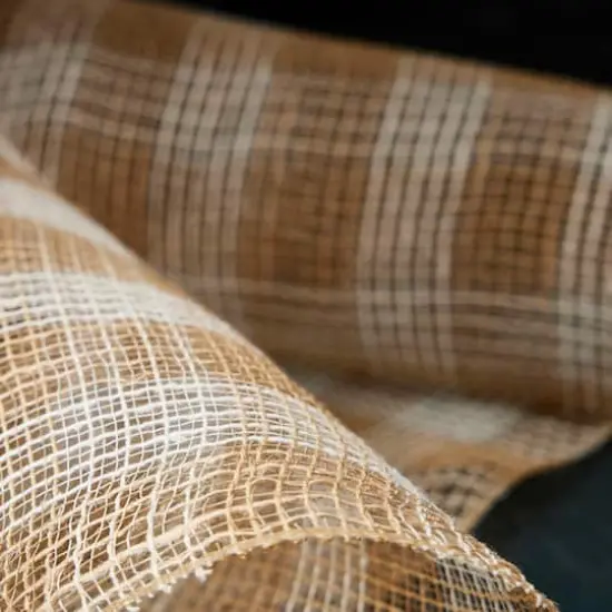 10" x 19ft. Tan & White Buffalo Check Mesh by Celebrate It&trade; {3}