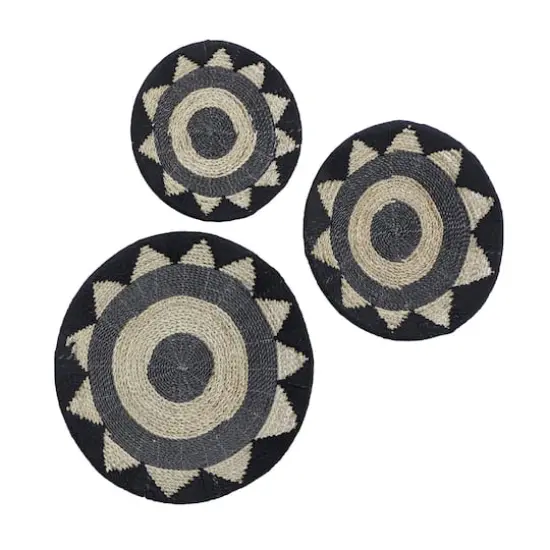 Set of 3 Black Cotton Rustic Wall Decor 24", 20", 16" {3}