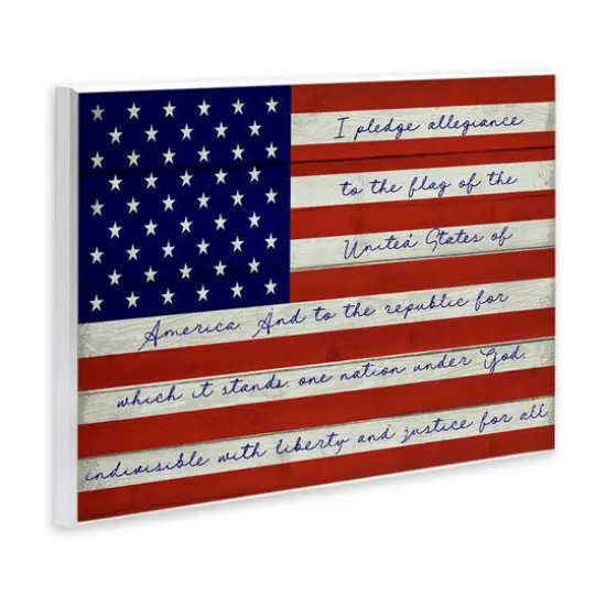 Stupell Industries Pledge of Allegiance Flag Wall Plaque Art {4}