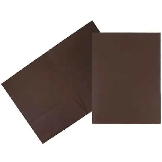 JAM Paper 2-Pocket Textured Linen Business Folders, 100ct. Chocolate Brown {1}