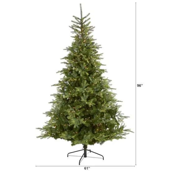 8ft. Pre-Lit North Carolina Spruce Artificial Christmas Tree, Clear LED Lights {8}