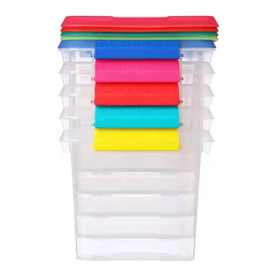6.2qt. Storage Bins with Lids, 5ct. by Simply Tidy&trade; {9}