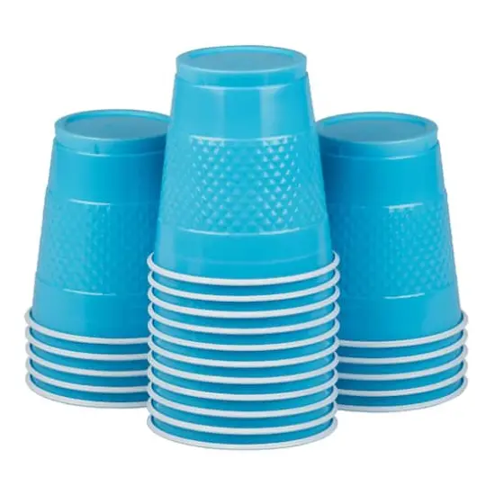 JAM Paper 12oz.Plastic Party Cups, 20ct. Sea Blue {1}