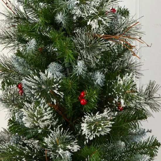 3ft. Pre-Lit Artificial Christmas Tree with Berries, Clear Lights {6}
