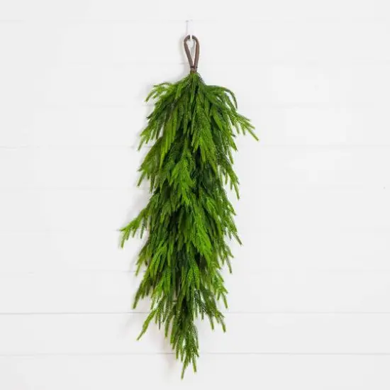 3ft. Artificial Real Touch Norfolk Island Pine Teardrop with Natural Look {6}
