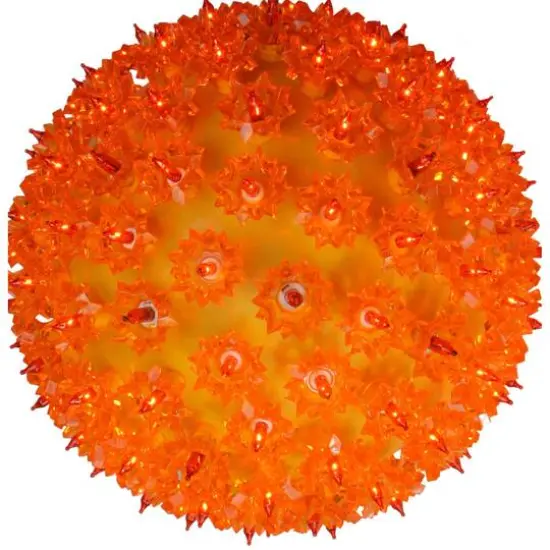 10" Orange Lighted Twinkling Starlight Sphere Christmas Decoration {8}