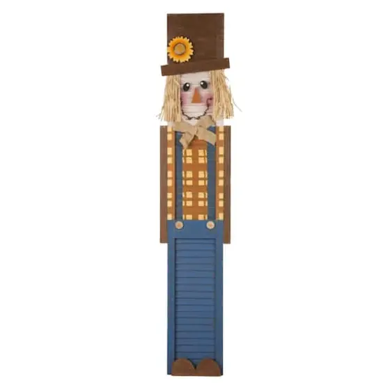 Glitzhome&reg; 3.5ft. Wooden Scarecrow Porch Sign {1}