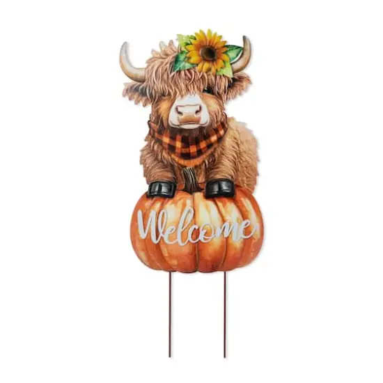 Glitzhome&reg; 29.75" Fall Highland Cow Yard Stake or Wall Decor {1}