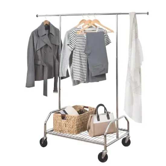 Honey Can Do Rolling Garment Rack w/ Bottom Shelf {4}