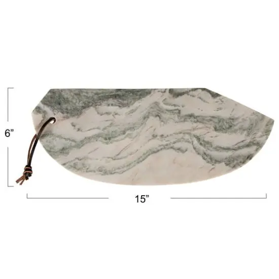Hello Honey&reg; 15" Green M&eacute;lange Marble Organic Shaped Board {10}