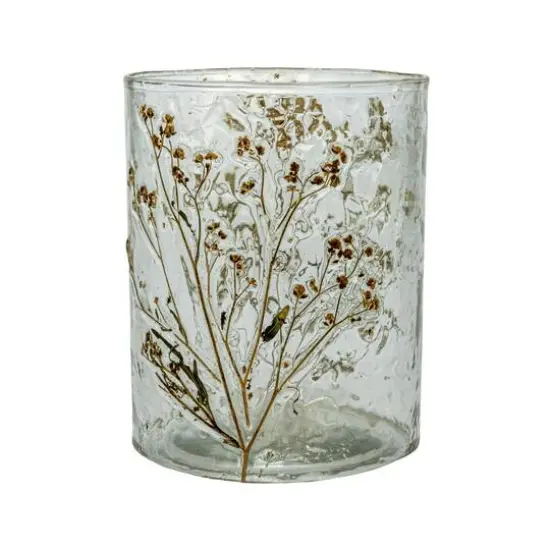 Hello Honey® Clear Reclaimed Glass Votive Holder with Natural Botanicals {7}