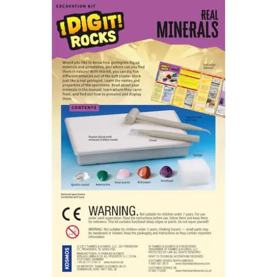 Thames & Kosmos I Dig It! Rocks Real Minerals Excavation Kit {3}