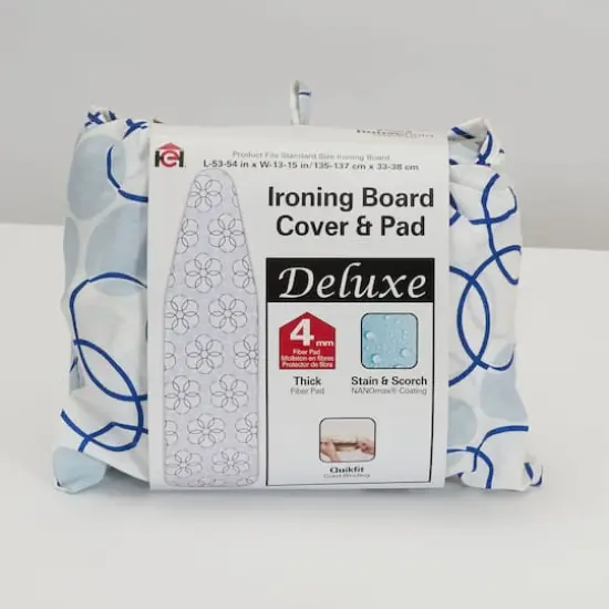 Household Essentials Deluxe Ironing Board Cover & Pad Blue Rings {4}