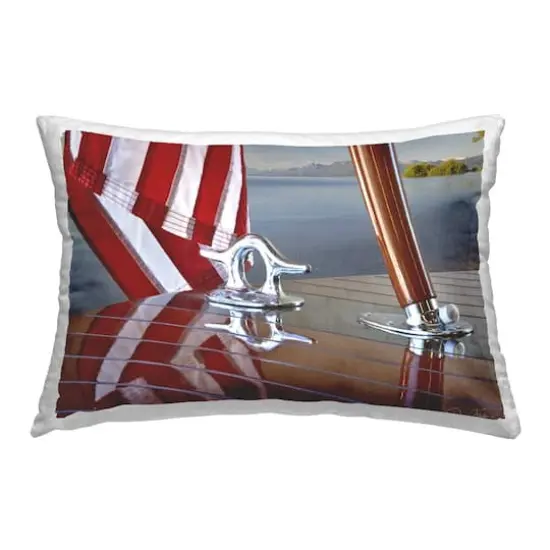 Stupell Industries Flag On Boat Hull Decorative Printed Throw Pillow {1}