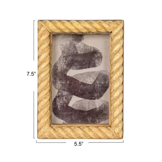 Hello Honey&reg; 4" x 6" Bleached Hand Carved Mango Wood Photo Frame {5}