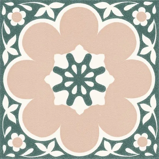 FloorPops Daphne Peel & Stick Floor Tiles Pink and Green {1}