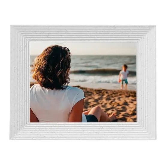 Aura Frames Mason White Quartz 10" x 8" Digital Photo Frame {3}