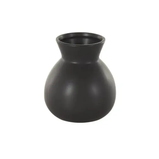 7.75" Black Ceramic Minimalistic Vase {7}
