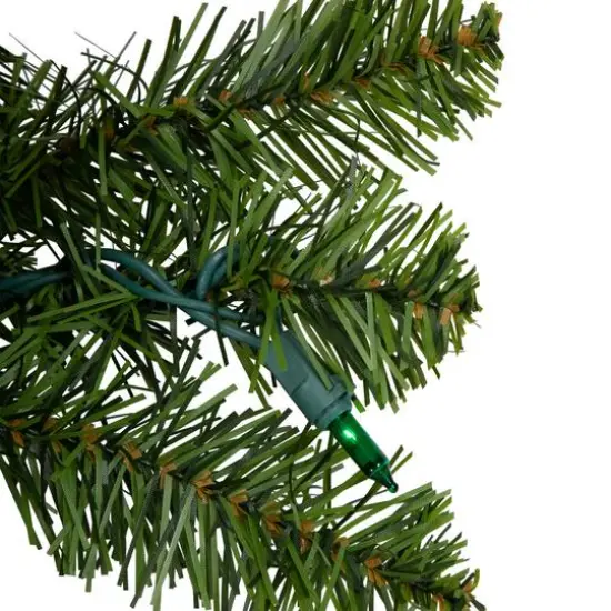 36" Pre-Lit Artificial Christmas Canadian Pine Wreath {5}