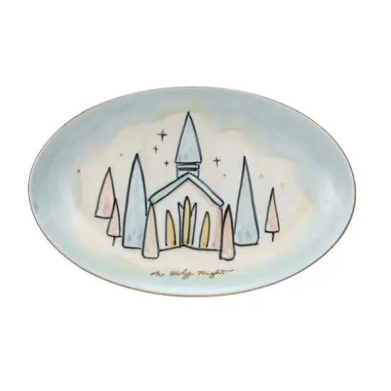Hello Honey&reg; 8" Oh Holy Night Hand-Painted Stoneware Plate {1}