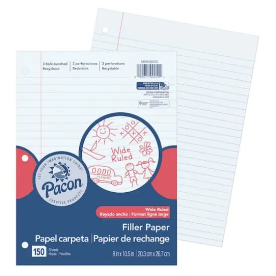 Pacon&reg; 8" x 10.5" Filler Paper, 6 Packs of 150 Sheets {3}
