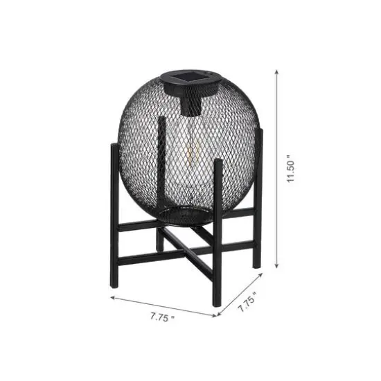 Glitzhome® 11.5" Metal Mesh Solar Powered Lantern with Stand {6}