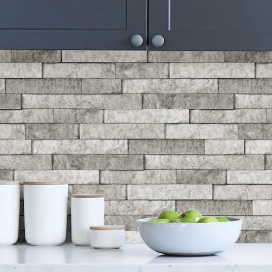 InHome Gray Stone Peel & Stick Backsplash {3}