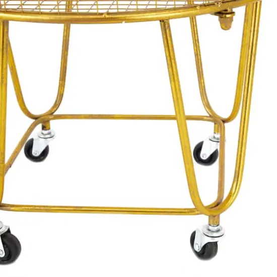 24" Gold Iron Glam Storage Cart {5}