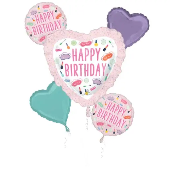 Spa Party 5 Piece Foil Balloon Bouquet {1}