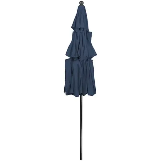 9.75ft. Outdoor Patio Market Umbrella with Hand Crank & Tilt Blue {5}