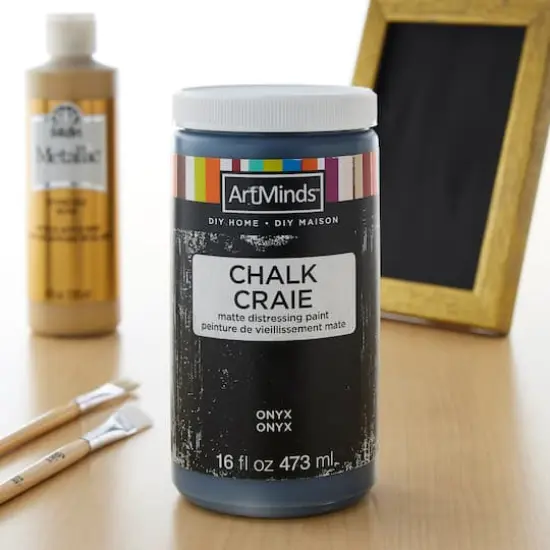 DIY Home Chalk Distressing Paint by ArtMinds&reg;, 16oz. Onyx {3}