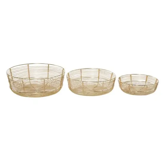 Gold Wire Contemporary Decorative Bowl Set {7}
