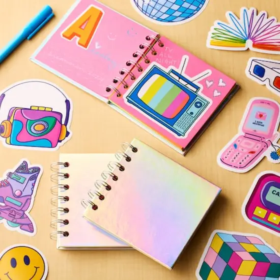 4" x 4" Spiral Bound Scrapbook Albums with Multicolor Pages, 3ct. by Recollections™ Holographic {5}