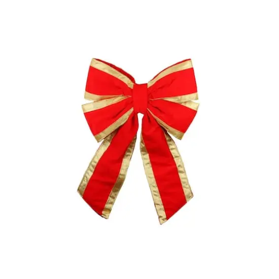 20" Structural 4-Loop Red And Gold Outdoor Bow {1}