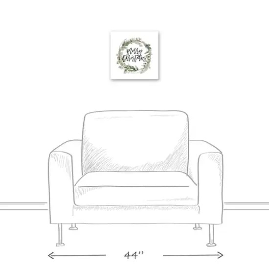 Merry Christmas Wreath Canvas Wall Art {6}