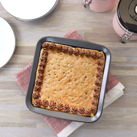 Gibson Baker's Friend 7.5" Nonstick Square Steel Bake Pan {6}