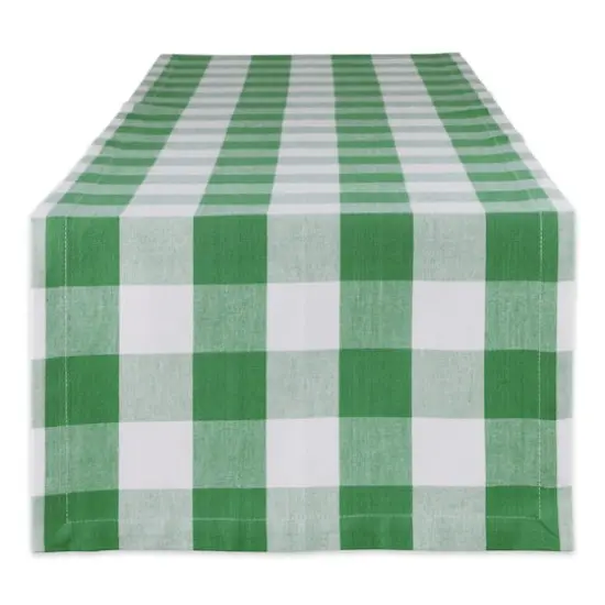 DII&reg; 72" Buffalo Check Table Runner Shamrock Green/White {1}