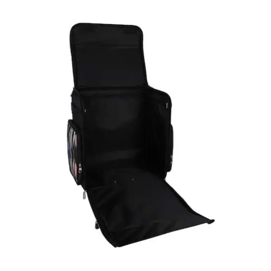 Everything Mary Black Abstract Stripes Rolling Craft Bag {8}