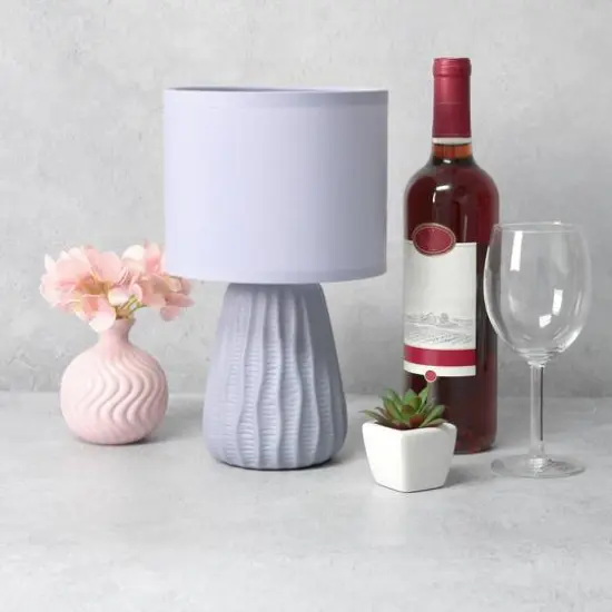 Simple Designs 11" Mini Ceramic Pastel Table Lamp Periwinkle {6}
