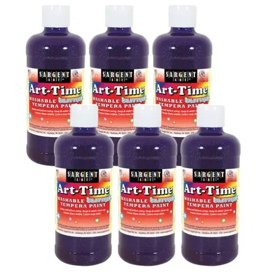 Sargent Art&reg; Art-Time&reg; Washable Glitter Tempera Paint, 6ct. Violet {1}
