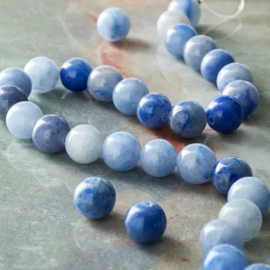 Blue Aventurine Round Beads, 8mm by Bead Landing&trade; {3}