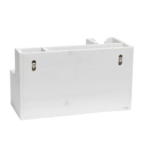 Elegant Designs Wood Caddy Organizer White Wash {17}