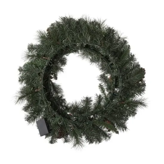 Glitzhome&reg; 24" LED Glittered Pinecone Christmas Wreath {9}