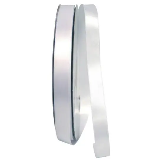 JAM Paper 5/8" x 100yd. Double Face Satin Ribbon White {1}
