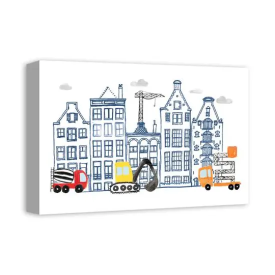 Juvie Doodle Buildings 12" x 18" Canvas Wall Art {3}