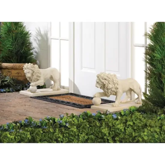 16" Regal Lion Statue Set {4}