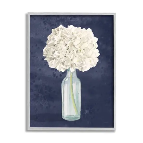 Stupell Industries White Floral Bouquet In Bottle Painting Gray Framed Wall Art {1}
