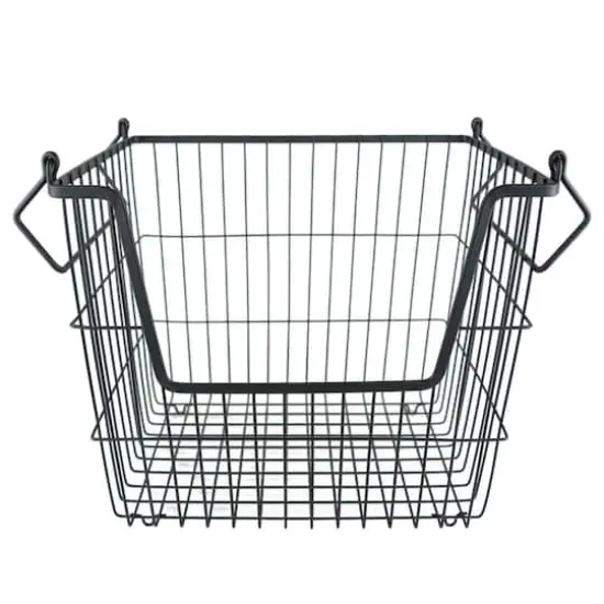 DII&reg; Large Rectangle Metal Basket Black {1}