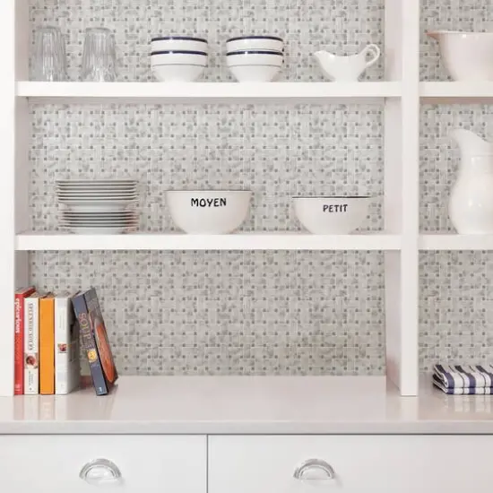 InHome Basketweave Carrara Peel & Stick Backsplash Tiles {7}